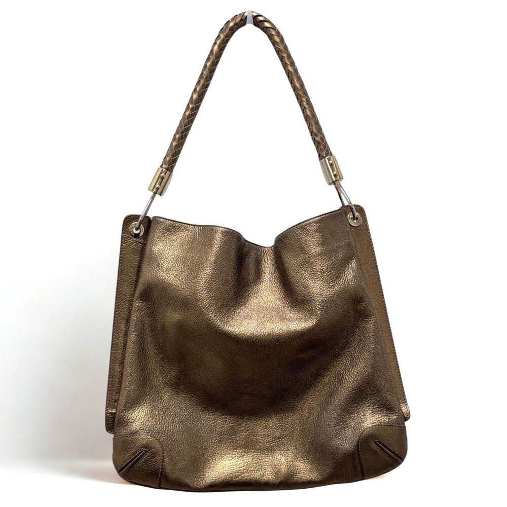 Vintage Michael Kors Bronze Skorpios Shoulder Bag Purse Metallic Leather